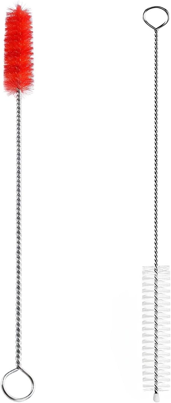 2 Pack Straw Cleaner Brush, Reusable Metal Handles Straw Cleaner Brush Extra Long for Stanley Mug 40, 30, 20 oz, 10mm Wide for Sippy Cup, Water Bottle and Tubes (Clear+Clear)
