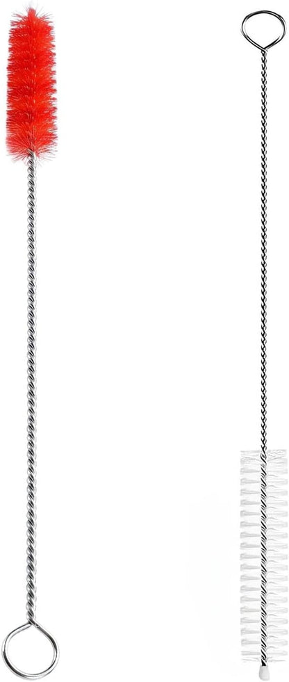 2 Pack Straw Cleaner Brush, Reusable Metal Handles Straw Cleaner Brush Extra Long for Stanley Mug 40, 30, 20 oz, 10mm Wide for Sippy Cup, Water Bottle and Tubes (Clear+Clear)