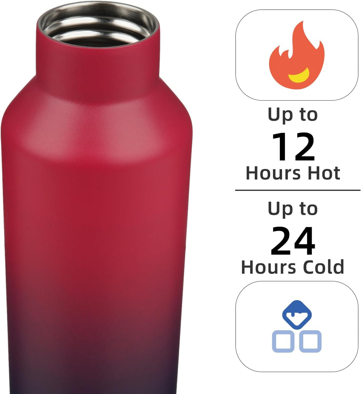 Insulated Water Bottle with Straw,25 OZ Double Wall Vacuum Stainless Steel Water Flask with 2 Lids,Black