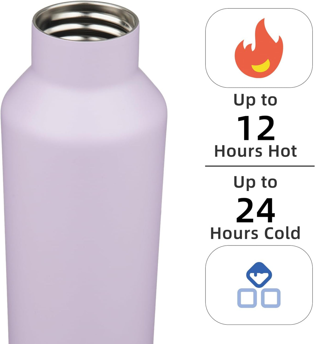 Insulated Water Bottle with Straw,25 OZ Double Wall Vacuum Stainless Steel Water Flask with 2 Lids,Black