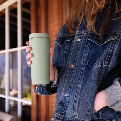 ALTA SERIES Stainless Steel Tumbler 18 Ounce, Matte Steel/Espresso Black
