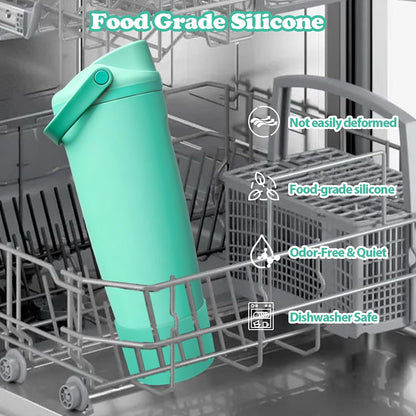 2PCS Silicone Boots for Owala 30oz & 40oz FreeSip Sway Bottles & Tumblers – Non-Slip, Scratch-Resistant, Stability Enhancer for Owala Accessories (Eucalyptus Green) - Colors A