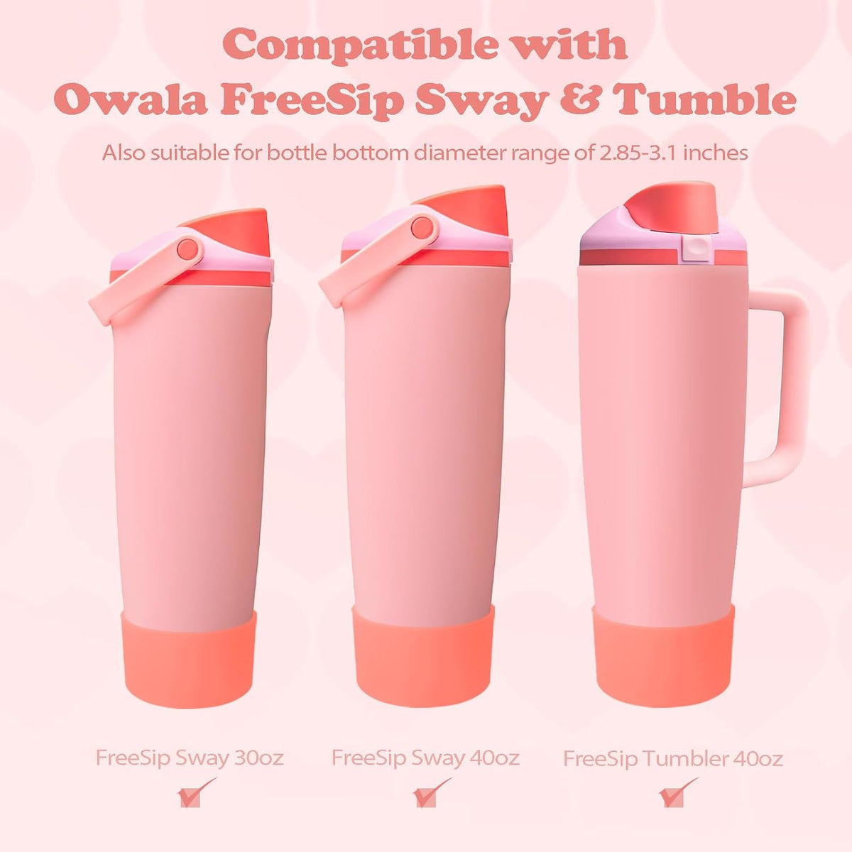 2PCS Silicone Boots for Owala 30oz & 40oz FreeSip Sway Bottles & Tumblers – Non-Slip, Scratch-Resistant, Stability Enhancer for Owala Accessories (Eucalyptus Green) - Colors A