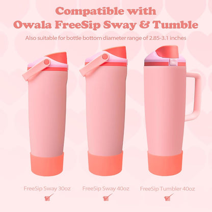2PCS Silicone Boots for Owala 30oz & 40oz FreeSip Sway Bottles & Tumblers – Non-Slip, Scratch-Resistant, Stability Enhancer for Owala Accessories (Eucalyptus Green) - Colors A