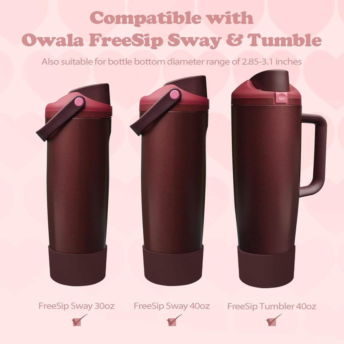 2PCS Silicone Boots for Owala 30oz & 40oz FreeSip Sway Bottles & Tumblers – Non-Slip, Scratch-Resistant, Stability Enhancer for Owala Accessories (Eucalyptus Green) - Colors A