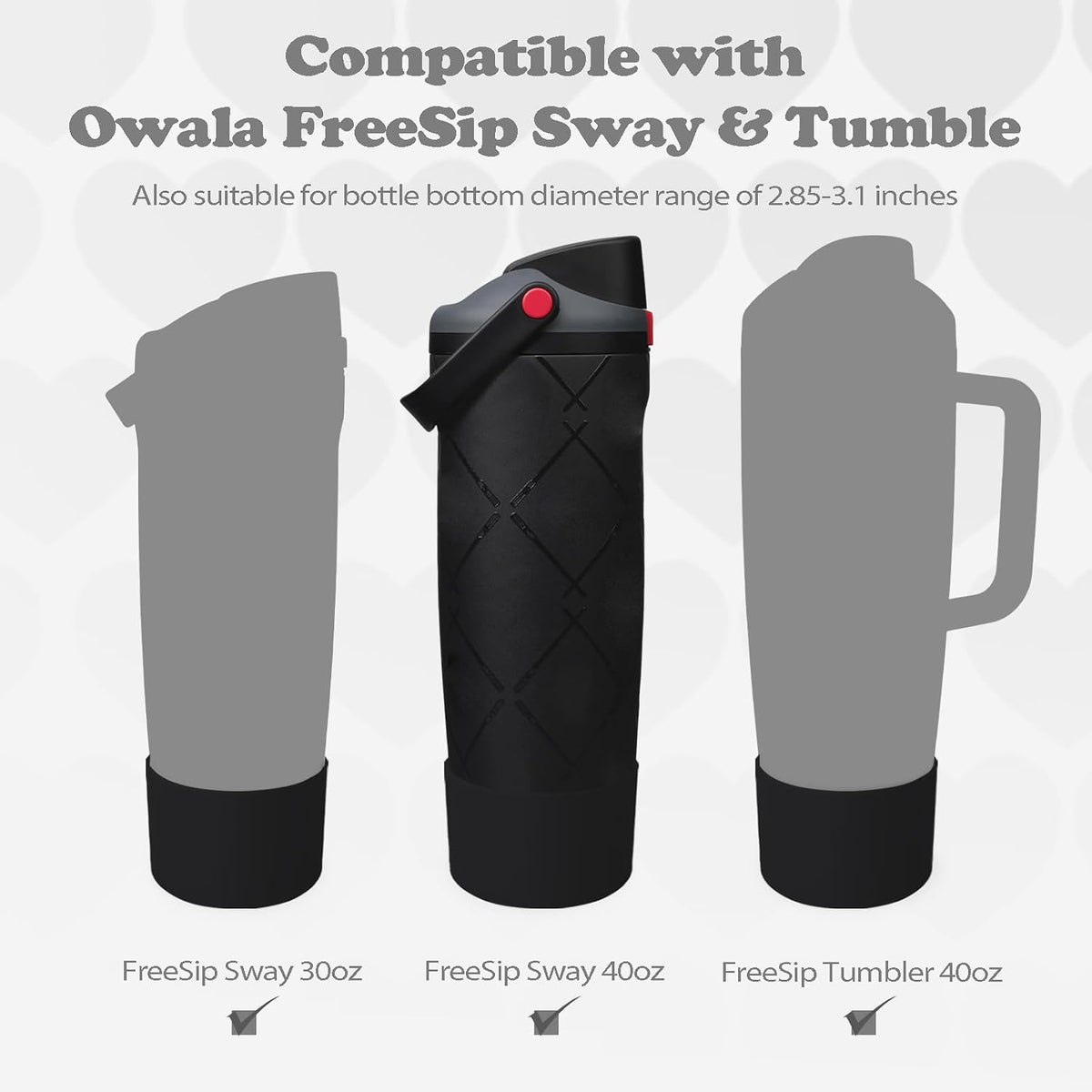 2PCS Silicone Boots for Owala 30oz & 40oz FreeSip Sway Bottles & Tumblers – Non-Slip, Scratch-Resistant, Stability Enhancer for Owala Accessories (Eucalyptus Green) - Colors A