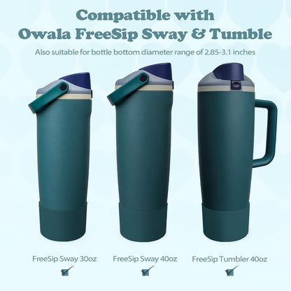 2PCS Silicone Boots for Owala 30oz & 40oz FreeSip Sway Bottles & Tumblers – Non-Slip, Scratch-Resistant, Stability Enhancer for Owala Accessories (Eucalyptus Green) - Colors A