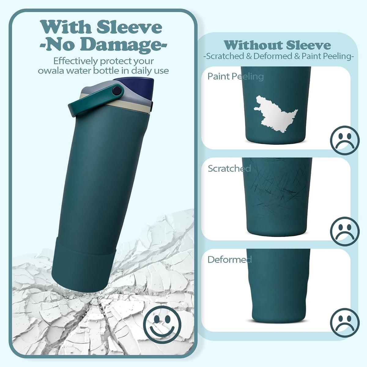 2PCS Silicone Boots for Owala 30oz & 40oz FreeSip Sway Bottles & Tumblers – Non-Slip, Scratch-Resistant, Stability Enhancer for Owala Accessories (Eucalyptus Green) - Colors A