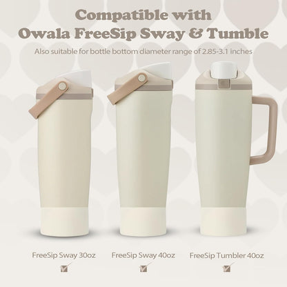 2PCS Silicone Boots for Owala 30oz & 40oz FreeSip Sway Bottles & Tumblers – Non-Slip, Scratch-Resistant, Stability Enhancer for Owala Accessories (Eucalyptus Green) - Colors A