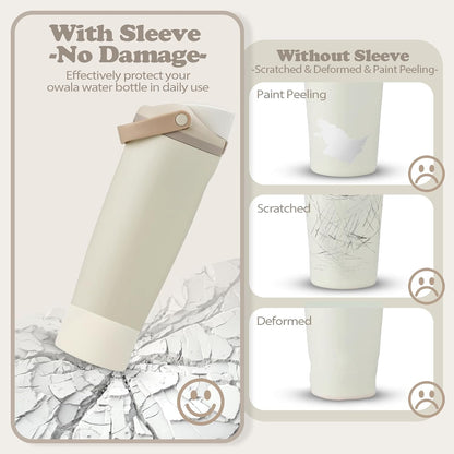 2PCS Silicone Boots for Owala 30oz & 40oz FreeSip Sway Bottles & Tumblers – Non-Slip, Scratch-Resistant, Stability Enhancer for Owala Accessories (Eucalyptus Green) - Colors A