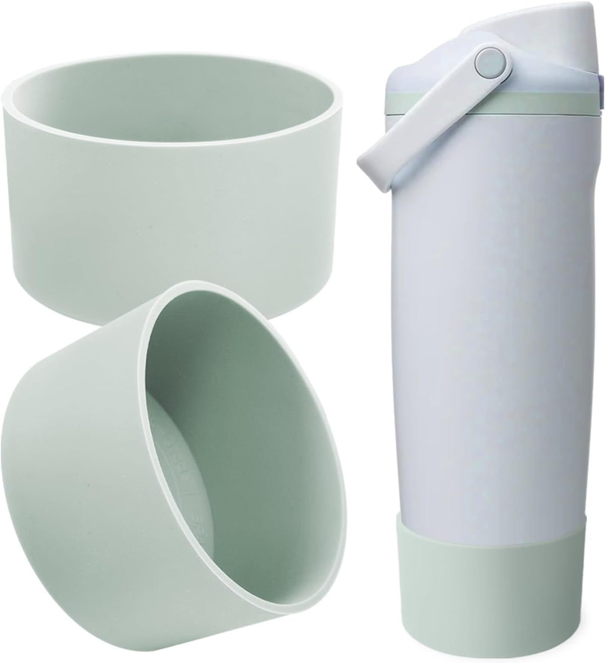 2PCS Silicone Boots for Owala 30oz & 40oz FreeSip Sway Bottles & Tumblers – Non-Slip, Scratch-Resistant, Stability Enhancer for Owala Accessories (Eucalyptus Green) - Colors A