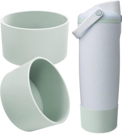 2PCS Silicone Boots for Owala 30oz & 40oz FreeSip Sway Bottles & Tumblers – Non-Slip, Scratch-Resistant, Stability Enhancer for Owala Accessories (Eucalyptus Green) - Colors A