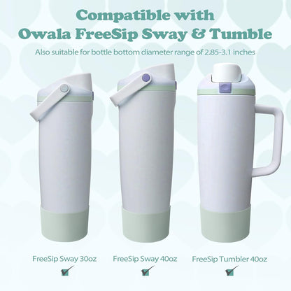 2PCS Silicone Boots for Owala 30oz & 40oz FreeSip Sway Bottles & Tumblers – Non-Slip, Scratch-Resistant, Stability Enhancer for Owala Accessories (Eucalyptus Green) - Colors A