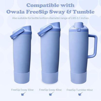 2PCS Silicone Boots for Owala 30oz & 40oz FreeSip Sway Bottles & Tumblers – Non-Slip, Scratch-Resistant, Stability Enhancer for Owala Accessories (Eucalyptus Green) - Colors A
