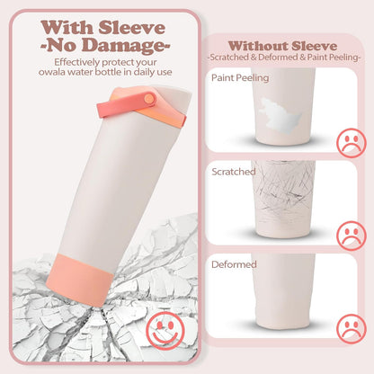 2PCS Silicone Boots for Owala 30oz & 40oz FreeSip Sway Bottles & Tumblers – Non-Slip, Scratch-Resistant, Stability Enhancer for Owala Accessories (Eucalyptus Green) - Colors A