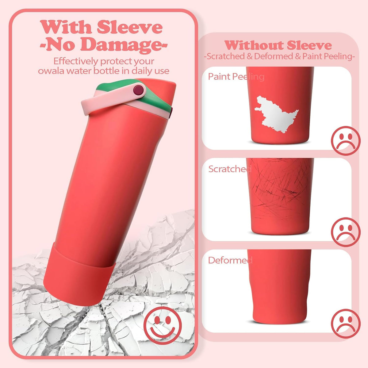 2PCS Silicone Boots for Owala 30oz & 40oz FreeSip Sway Bottles & Tumblers – Non-Slip, Scratch-Resistant, Stability Enhancer for Owala Accessories (Eucalyptus Green) - Colors A