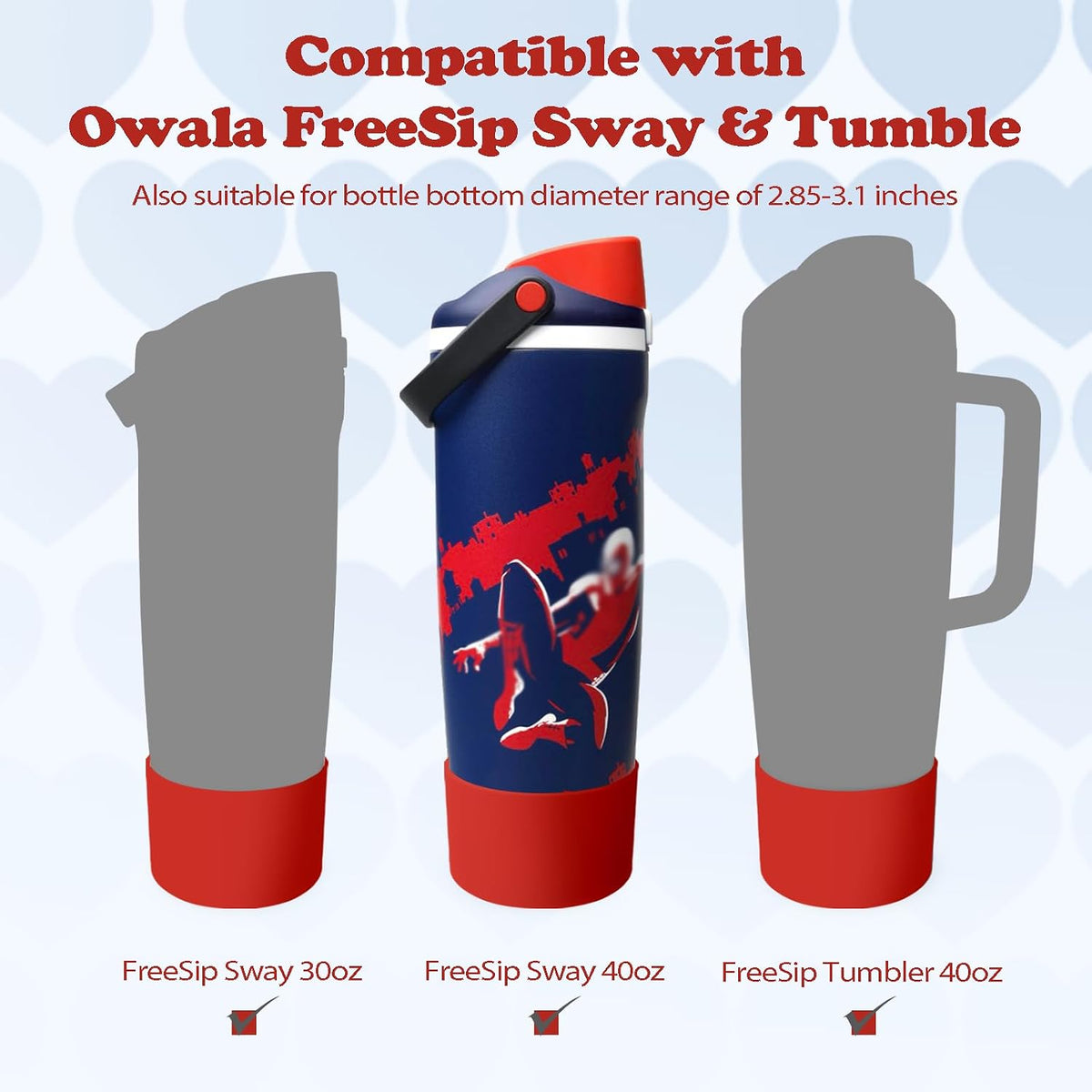 2PCS Silicone Boots for Owala 30oz & 40oz FreeSip Sway Bottles & Tumblers – Non-Slip, Scratch-Resistant, Stability Enhancer for Owala Accessories (Eucalyptus Green) - Colors A