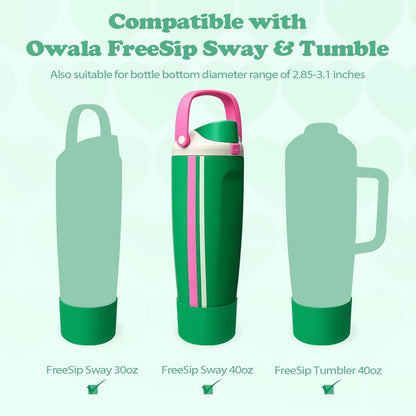2PCS Silicone Boots for Owala 30oz & 40oz FreeSip Sway Bottles & Tumblers – Non-Slip, Scratch-Resistant, Stability Enhancer for Owala Accessories (Eucalyptus Green) - Colors A