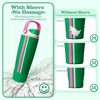 2PCS Silicone Boots for Owala 30oz & 40oz FreeSip Sway Bottles & Tumblers – Non-Slip, Scratch-Resistant, Stability Enhancer for Owala Accessories (Eucalyptus Green) - Colors A