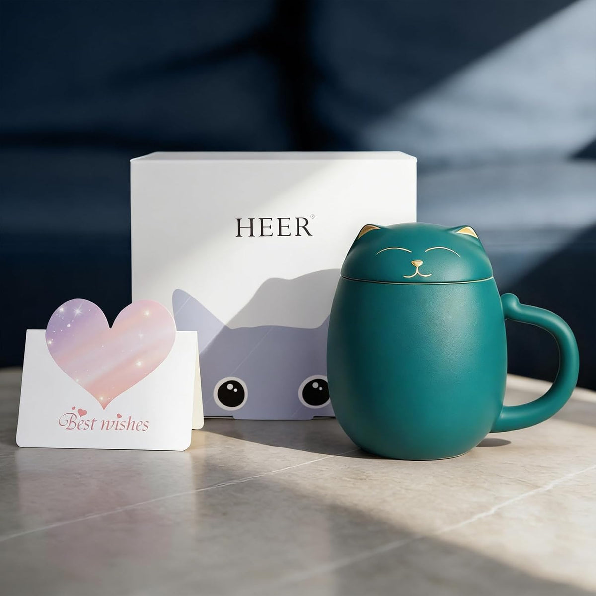 Black Cat Ceramic Tea Mug 13.5oz with Infuser and Lid, Black | Cat Lover & Cat Mom Birthday Gift for Women, Perfect for Loose Leaf Tea, Tea Strainer Cup for Home & Office Use