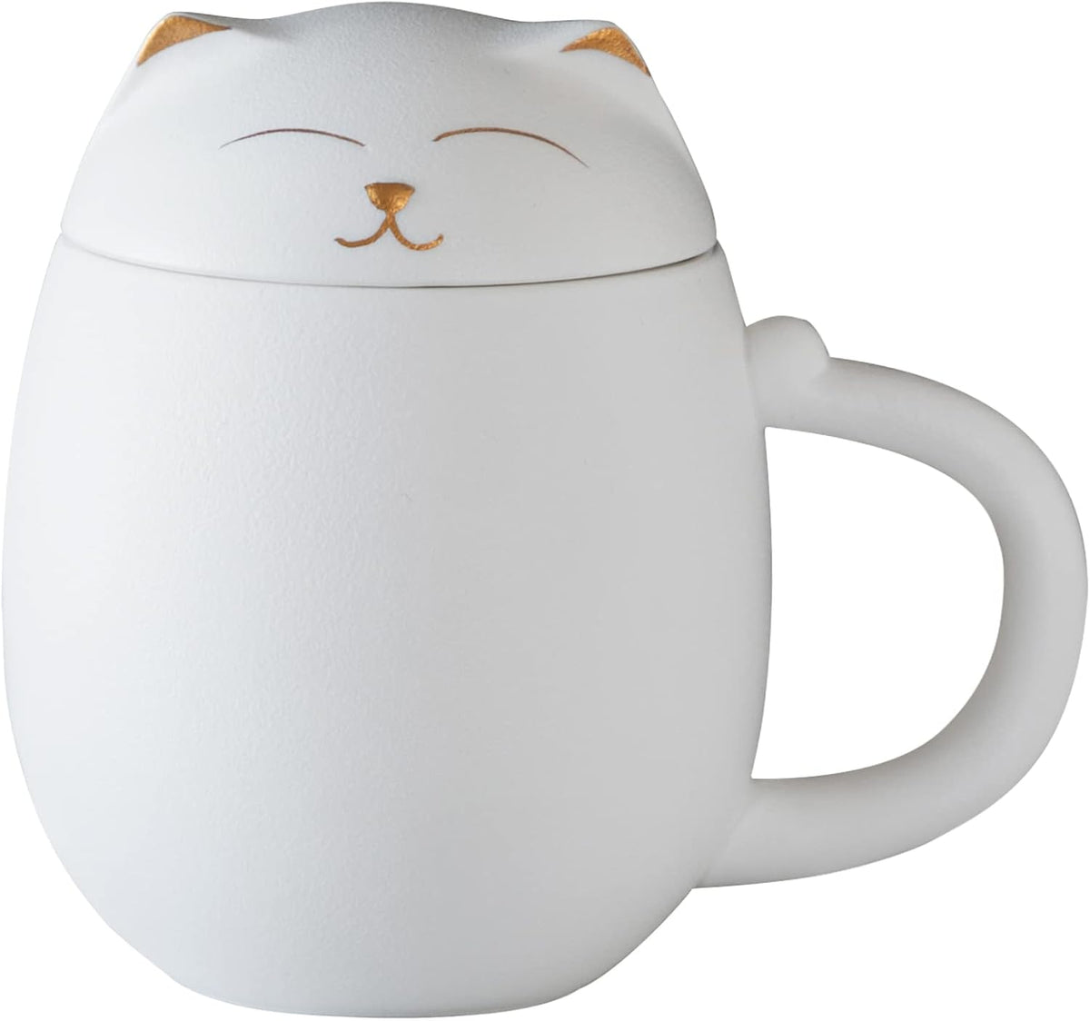 Black Cat Ceramic Tea Mug 13.5oz with Infuser and Lid, Black | Cat Lover & Cat Mom Birthday Gift for Women, Perfect for Loose Leaf Tea, Tea Strainer Cup for Home & Office Use