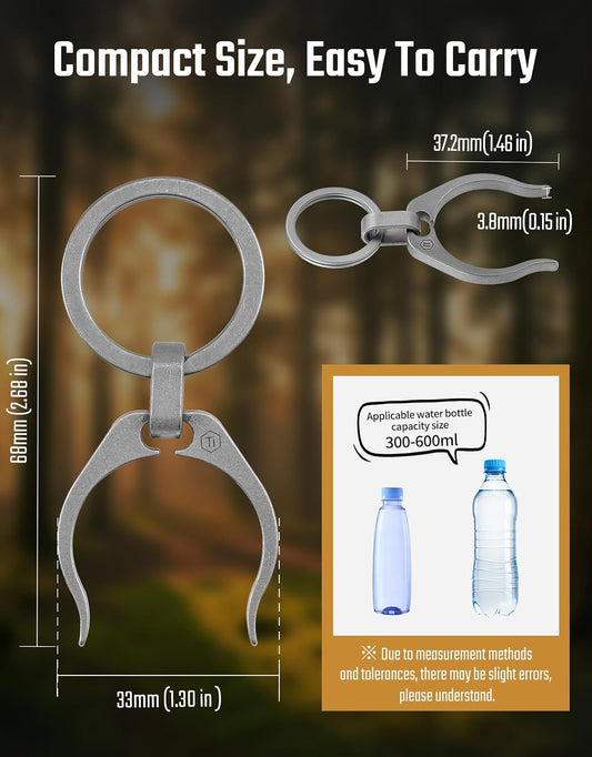 Titanium Water Bottle Clip, Lightweight, Corrosion-Resistant