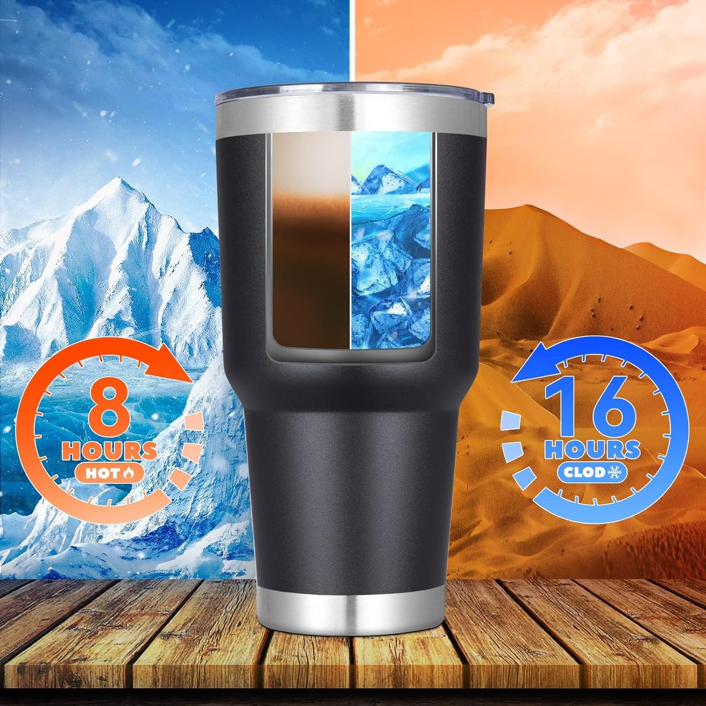 DOMICARE 30 oz Tumbler with Lid and Straw, Stainless Steel Tumblers Bulk, Insulated Vacuum Double Wall Travel Coffee Mug, Durable Powder Coated Tumbler Cup (Stainless Steel, 1)