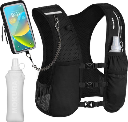 Running Vest for Women Men with 500ML Soft Flask & Phone Holder