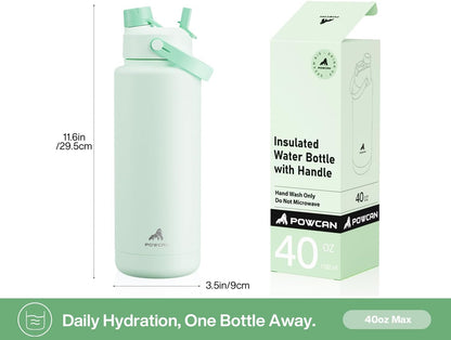 26 oz Insulated Water Bottle with 2-in-1 Straw and Spout Lid, Keep Cold 24H, Leak-Proof, Fits in Car Cup Holder, Stainless Steel Water Bottle for Sports, Gym, Travel, and School (Mousse) - Colors B