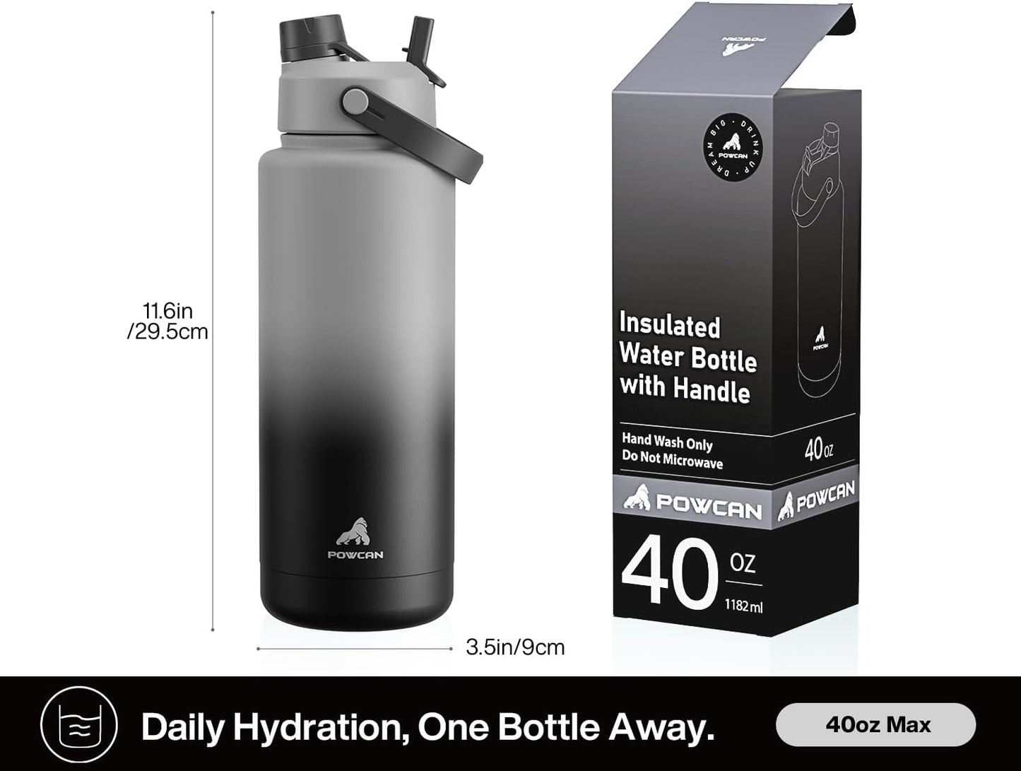 26 oz Insulated Water Bottle with 2-in-1 Straw and Spout Lid, Keep Cold 24H, Leak-Proof, Fits in Car Cup Holder, Stainless Steel Water Bottle for Sports, Gym, Travel, and School (Mousse) - Colors B