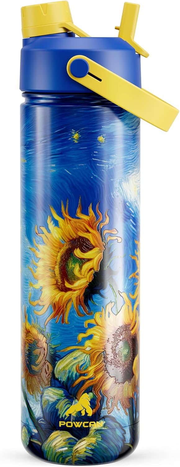 26 oz Insulated Water Bottle with 2-in-1 Straw and Spout Lid, Keep Cold 24H, Leak-Proof, Fits in Car Cup Holder, Stainless Steel Water Bottle for Sports, Gym, Travel, and School (Mousse) - Colors B
