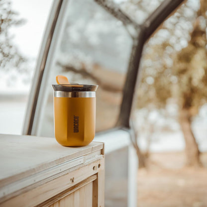 Octaroma Grande Vacuum Insulated Coffee Mug, 15 fl oz (435ml), Double-wall Stainless Steel Travel Tumbler With Drinking Lid, Dim Grey
