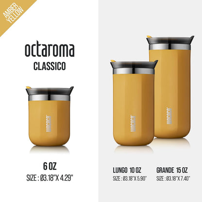 Octaroma Grande Vacuum Insulated Coffee Mug, 15 fl oz (435ml), Double-wall Stainless Steel Travel Tumbler With Drinking Lid, Dim Grey