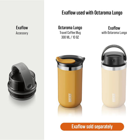 Octaroma Grande Vacuum Insulated Coffee Mug, 15 fl oz (435ml), Double-wall Stainless Steel Travel Tumbler With Drinking Lid, Dim Grey