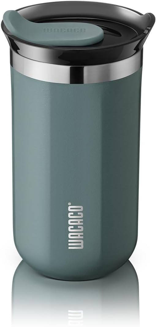 Octaroma Grande Vacuum Insulated Coffee Mug, 15 fl oz (435ml), Double-wall Stainless Steel Travel Tumbler With Drinking Lid, Dim Grey
