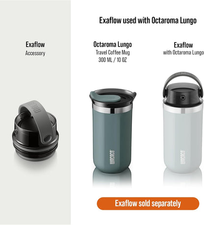 Octaroma Grande Vacuum Insulated Coffee Mug, 15 fl oz (435ml), Double-wall Stainless Steel Travel Tumbler With Drinking Lid, Dim Grey