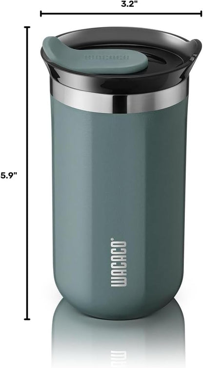Octaroma Grande Vacuum Insulated Coffee Mug, 15 fl oz (435ml), Double-wall Stainless Steel Travel Tumbler With Drinking Lid, Dim Grey