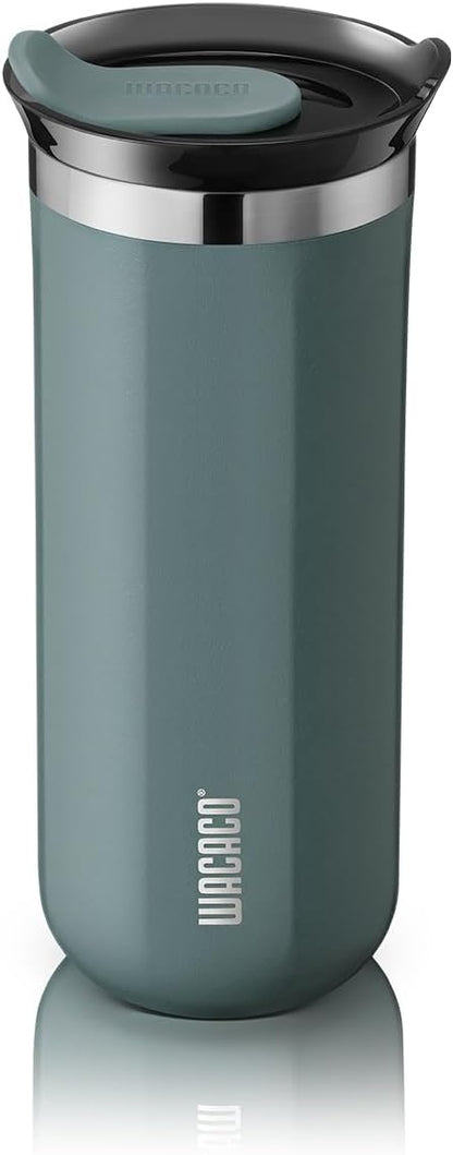 Octaroma Grande Vacuum Insulated Coffee Mug, 15 fl oz (435ml), Double-wall Stainless Steel Travel Tumbler With Drinking Lid, Dim Grey