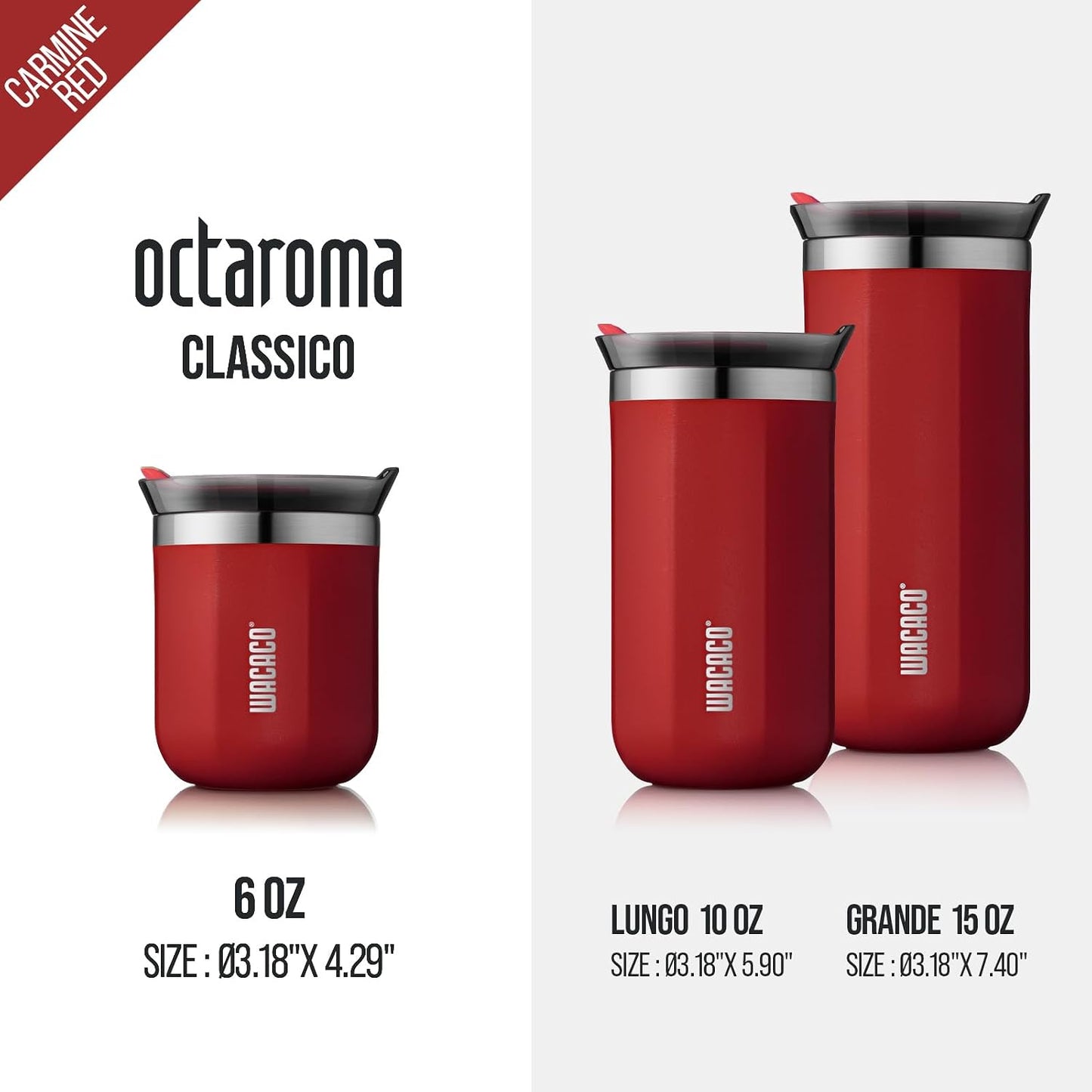 Octaroma Grande Vacuum Insulated Coffee Mug, 15 fl oz (435ml), Double-wall Stainless Steel Travel Tumbler With Drinking Lid, Dim Grey