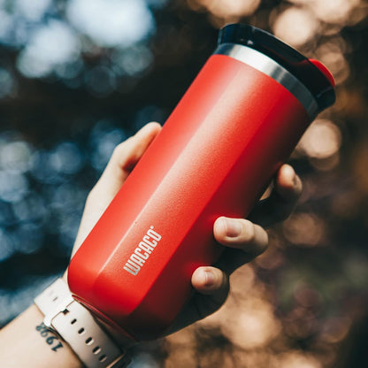 Octaroma Grande Vacuum Insulated Coffee Mug, 15 fl oz (435ml), Double-wall Stainless Steel Travel Tumbler With Drinking Lid, Dim Grey
