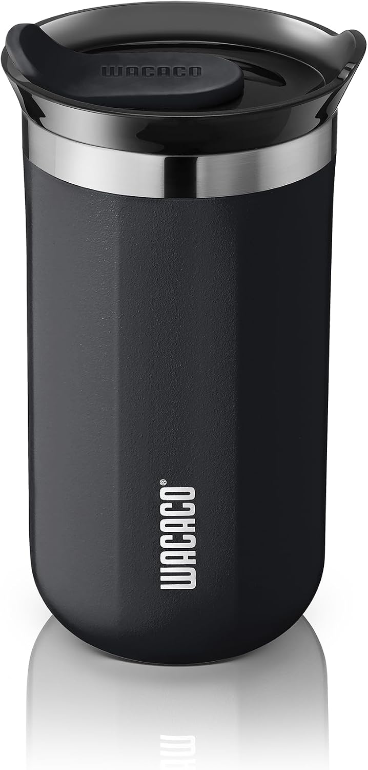 Octaroma Grande Vacuum Insulated Coffee Mug, 15 fl oz (435ml), Double-wall Stainless Steel Travel Tumbler With Drinking Lid, Dim Grey