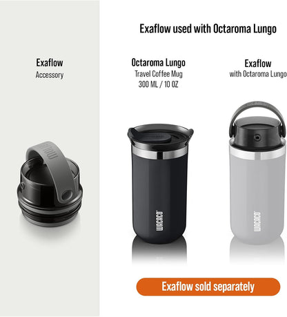 Octaroma Grande Vacuum Insulated Coffee Mug, 15 fl oz (435ml), Double-wall Stainless Steel Travel Tumbler With Drinking Lid, Dim Grey