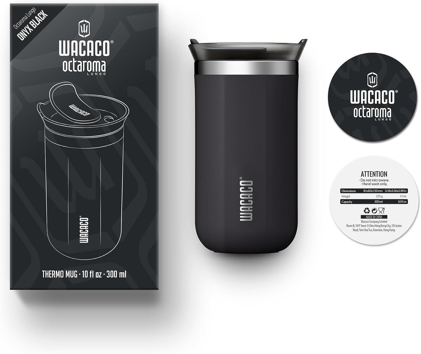 Octaroma Grande Vacuum Insulated Coffee Mug, 15 fl oz (435ml), Double-wall Stainless Steel Travel Tumbler With Drinking Lid, Dim Grey