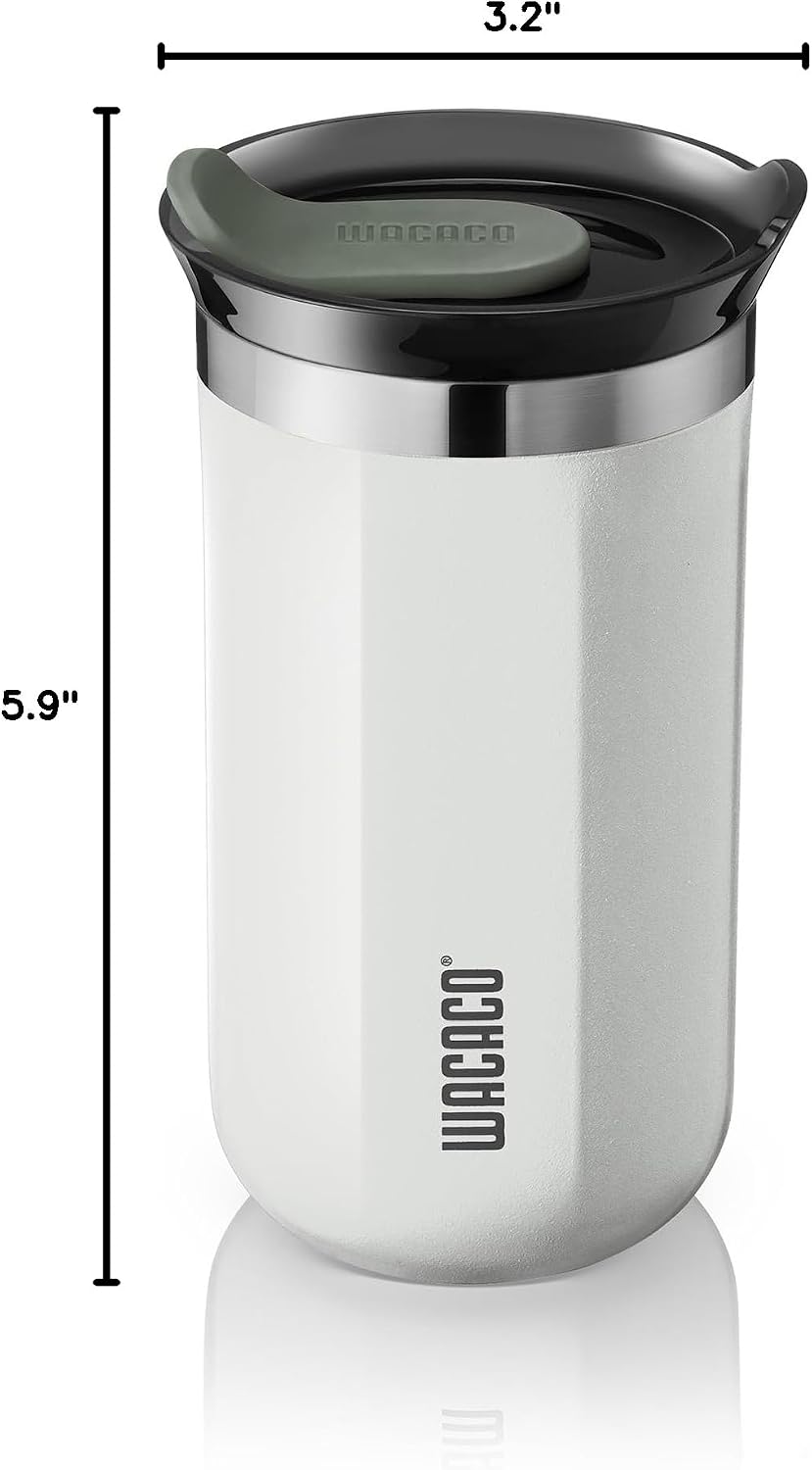 Octaroma Grande Vacuum Insulated Coffee Mug, 15 fl oz (435ml), Double-wall Stainless Steel Travel Tumbler With Drinking Lid, Dim Grey
