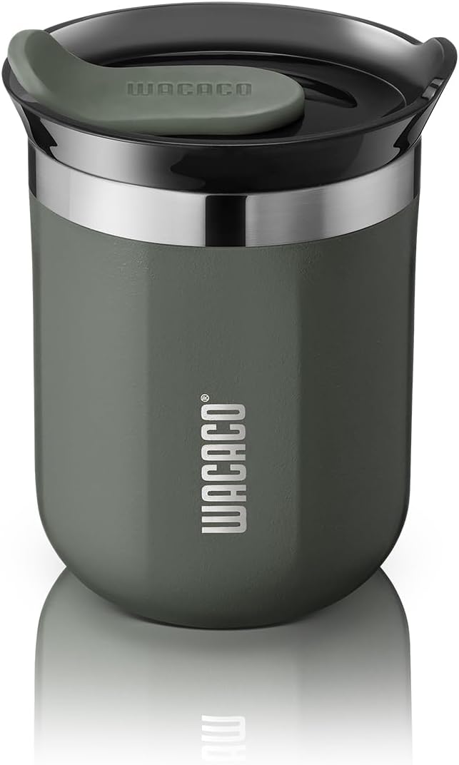 Octaroma Grande Vacuum Insulated Coffee Mug, 15 fl oz (435ml), Double-wall Stainless Steel Travel Tumbler With Drinking Lid, Dim Grey