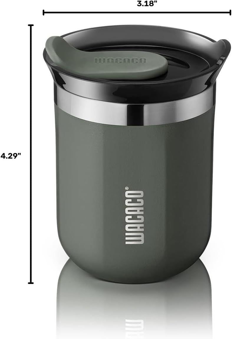 Octaroma Grande Vacuum Insulated Coffee Mug, 15 fl oz (435ml), Double-wall Stainless Steel Travel Tumbler With Drinking Lid, Dim Grey