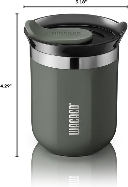 Octaroma Grande Vacuum Insulated Coffee Mug, 15 fl oz (435ml), Double-wall Stainless Steel Travel Tumbler With Drinking Lid, Dim Grey