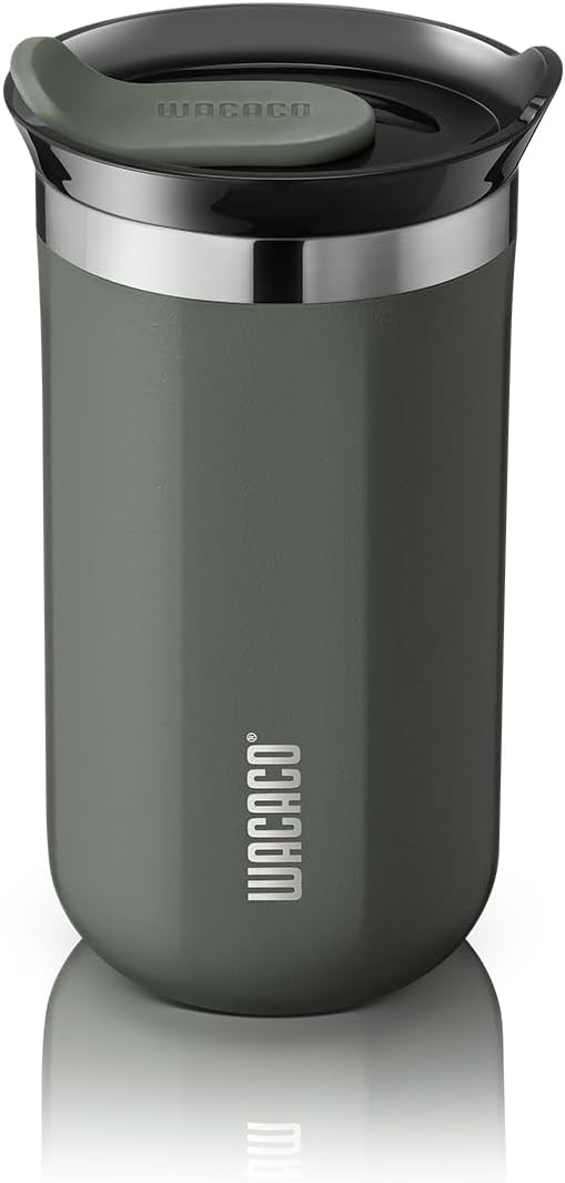 Octaroma Grande Vacuum Insulated Coffee Mug, 15 fl oz (435ml), Double-wall Stainless Steel Travel Tumbler With Drinking Lid, Dim Grey
