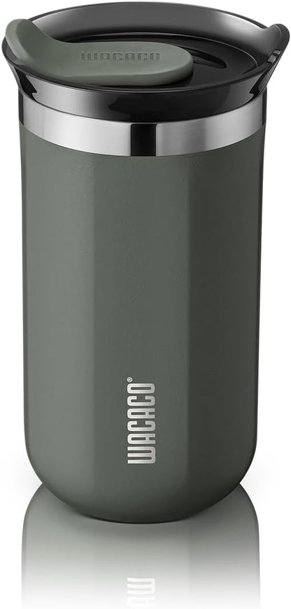 Octaroma Grande Vacuum Insulated Coffee Mug, 15 fl oz (435ml), Double-wall Stainless Steel Travel Tumbler With Drinking Lid, Dim Grey