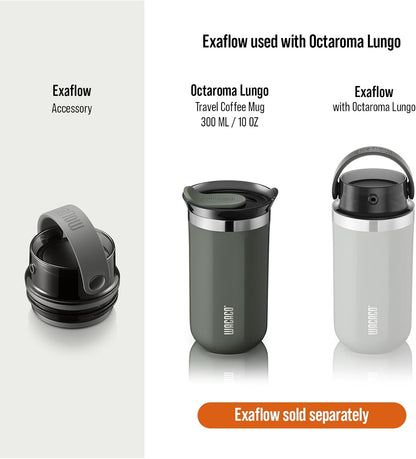 Octaroma Grande Vacuum Insulated Coffee Mug, 15 fl oz (435ml), Double-wall Stainless Steel Travel Tumbler With Drinking Lid, Dim Grey